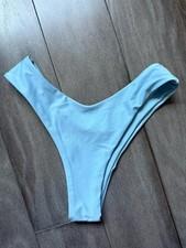 Women’s Solid Light Blue Stretch Bikini Bottom Regular Size Swimwear beach pool 