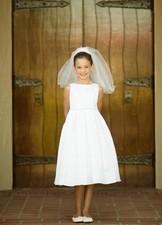 Classic Pearl Pleated Holy First Communion Flower Girl Dress Wedding Bridesmaid