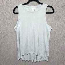 Athleta Womens Razorback Baby Blue Tank Top High Low Size Medium Super Soft