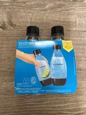 2-PACK Soda Stream Dishwasher Safe Carbonating Bottle Black .5 Liter New
