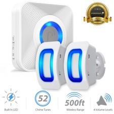 Home Security Wireless Outdoor Driveway Alarm Doorbell 2 Motion Sensor Detector