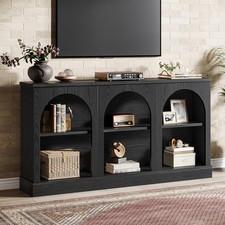 63'' TV Stand for 55/60/65 Inch TV, Farmhouse Entertainment Center with Storage