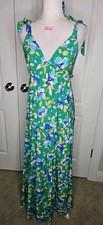 Monteau Los Angeles Women's Maxi Dress Floral Print Size MEDIUM  Green 