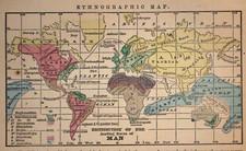 Original 1856 Ethnographic Map of the World by Morse & Gaston (6x7)-#40