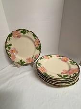 VINTAGE FRANCISCAN DESERT ROSE DINNER PLATES 10 1/2" SET OF 6