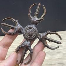 Ancient Tibetan temple bronze Vajra Dorje Phurpa statue Exorcism amulet Pendant