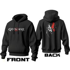 God Of War Kratos Face Inspired PREMIUM Black Hoodie Gift Unisex - GOW-A02