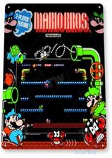 TIN SIGN Mario-Bros Arcade, 80's, Retro, Console, Marquee, Game Room Decor, A837