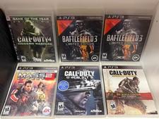 Lot of 6 PS3 GAMES (PlayStation 3 PS3) CALL OF DUTY BATTLEFIELD 3 MASS EFFECT