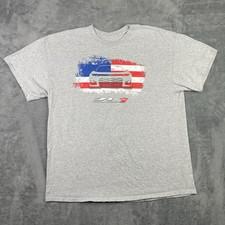 Chevy Camero ZL1 Shirt Men Extra Large Gray Car Racing USA Patriotic Flag Muscle