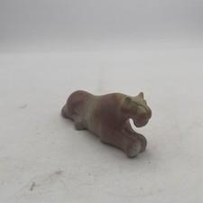 Hand carved Pink Marble Jaguar Panther Statue