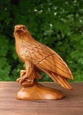 8" Wooden Hand Carved American Eagle Statue Figurine Sculpture  Rustic Decor Us