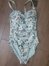 Light Blue Floral One-Piece Swimsuit with Molded Cups