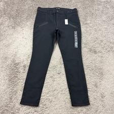 Express Jeans Womens 16 Black Skinny High Rise Moto Stretch Denim Legging 34x30
