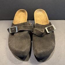 New Birkenstock Papillio Brown Suede Clogs/mule With Heels Size 36