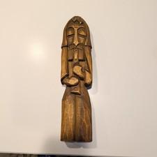 Vintage Sculpture Figurines Folk Art Wood Carvings Musician Handcrafted Flute