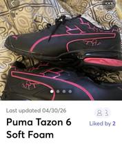 PUMA Tazon 6 Soft Foam Women's Black Pink Sneakers Running Lace Up