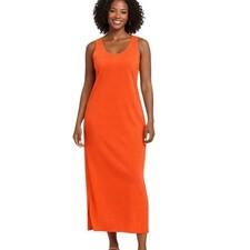 Sandra Darren Maxi Dress Sz 6 Women's Coral Orange Sleeveless Side Slit NWT