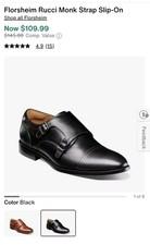 Florsheim "Macy's" Rucci Double Monk Strap Black Leather Slip-on Mens 7.5 D
