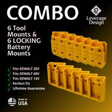 6 / 6 Combo Pack Tool & Battery Mounts/Holders/Brackets for DeWALT 12V 20V 60V
