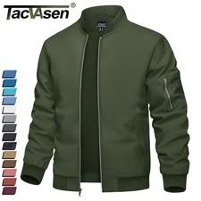 Men's Lightweight Bomber Jacket Spring Fall Thin Casual Coat Full-Zip Work Coats