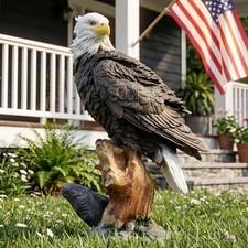 Outdoor Great Eagle Sculpture Garden Decoration Hand-Painted Bald Eagle