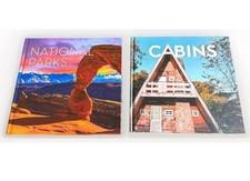 National Parks & Cabins Coffee Table Books (2 Book Combo) New Picture Books