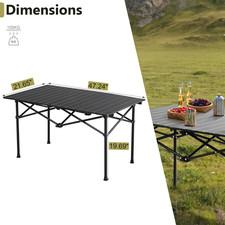Portable Folding Camping Table Picnic Carbon Steel Hard Surface with Carry Bag