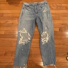 Garage Denim Mom Jeans Size 9/29 Distressed Raw Hem High-Rise Jeans Preowned