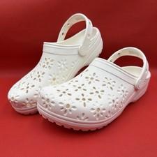 CROCS Classic Floral Cut Out Clog - Chalk - 210927-0WV **NEW**