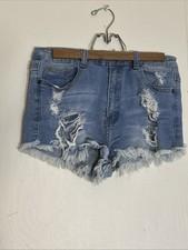 Machine Nouvelle Mode Distressed Denim Shorts Size M