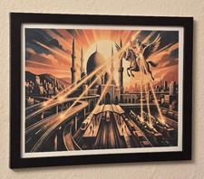 "No Nukes" Art Deco Artwork, Warning Iran, Framed Art Print, By Vista Eagle