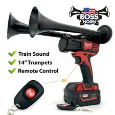 Milwaukee Impact Drill M18 Train Horn + Remote Control and 14" Black Trumpets