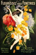 FLEURISSEZ VOS FENETRES FLOWER GIRL DANCE FRENCH CAPPIELLO VINTAGE POSTER REPRO