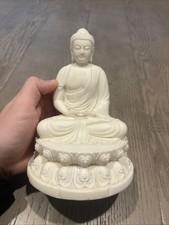 Sitting White Buddha Statue 8" Height