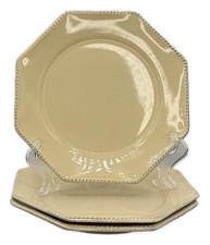 Costa Nova Pearl Salad Plate Octagonal Cream Stoneware - Set of 3