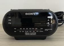 Sony Dream Machine ICF-C318 Dual Alarm Clock Black FM/AM Radio TESTED WORKS
