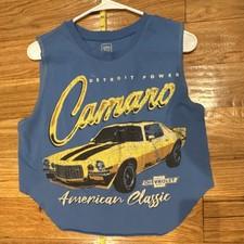 GM Chevrolet Camaro Graphic Sleeveless Men's T-Shirt Blue Size L