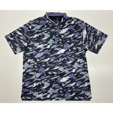 Oahu Golf Men's OGA Golf Polo Shirt "Island Flow" Gray/Purple Size 2XL NWT #81A