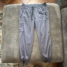 Barco One Women's Gray Scrubs Set Zip Jacket, Short Sleeve Top & Pants Size S