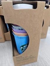 Starbucks 6 Pack Reusable Hot Cups Marble Variety Colors NEW in Box 011098920
