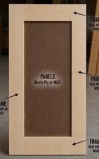 Premium Slim Shaker Cabinet Doors Poplar Solid Wood Frame Panel MDF Or Birch Ply