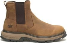 Caterpillar Men’s Exposition Chelsea Work Boot P51060 Brown Leather Safety Toe