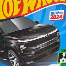 Hot Wheels Chevrolet Silverado EV RST 2024 1:64 Black Diecast Pickup Truck