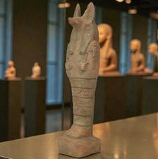 A Rare Egyptian Artifacts Of Authentic Pharaonic Statue Egyptian God Anubis Bc