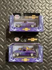 NEW M2 Machines 1973 Chevrolet Cheyenne Super 10 Purple w/flames R108 Lot Of 2
