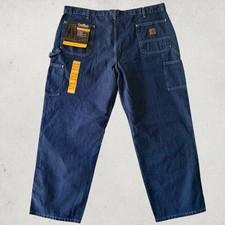 New Carhartt B13 DNM 44x30 Washed Denim Work Dungaree Carpenter Jeans Men