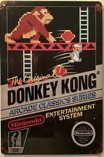 TIN SIGN 8x12 Donkey Kong video arcade game Nintendo gorilla Mario plumber A80
