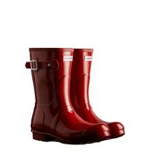 NEW Womens Hunter Boots Original Short Gloss Waterproof Rain Red Choose Size