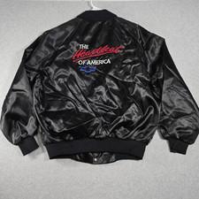 Chevy the Chevrolet Heart of America Satin Bomber Jacket West Ark Made in USA XL